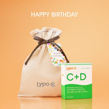 画像をギャラリービューアに読み込む, 【ギフト】Lypo - C バースデーギフト 30包入 (Vitamin CまたはVitamin C+D)+コットン巾着 - リポ・カプセル Lypo - C公式ショップ