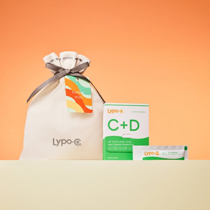 【選べるギフトカード付】Lypo - C Vitamin C+D(11包入)+コットン巾着 - リポ・カプセル Lypo - C公式ショップ
