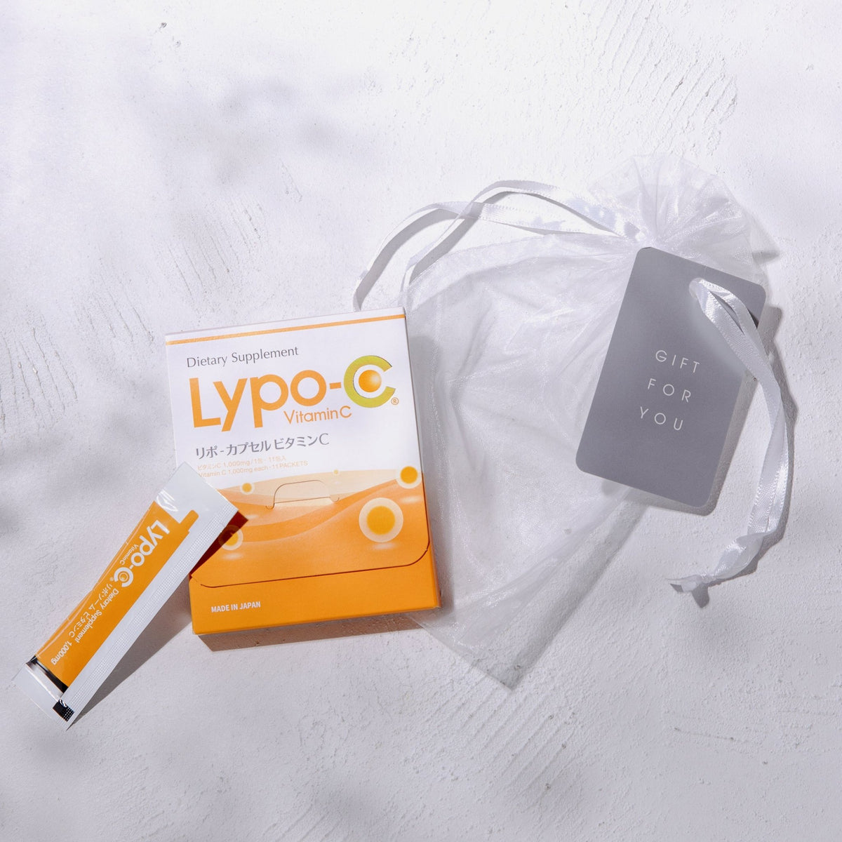 リポカプセルビタミンC | 【ギフト】Lypo-C Vitamin C(11包入)+オーガンジー巾着 | リポソーム技術のビタミンCサプリメント  リポカプセルビタミンC【公式通販】