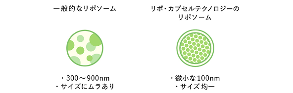特許技術で均一な ナノサイズ（100nm）を実現