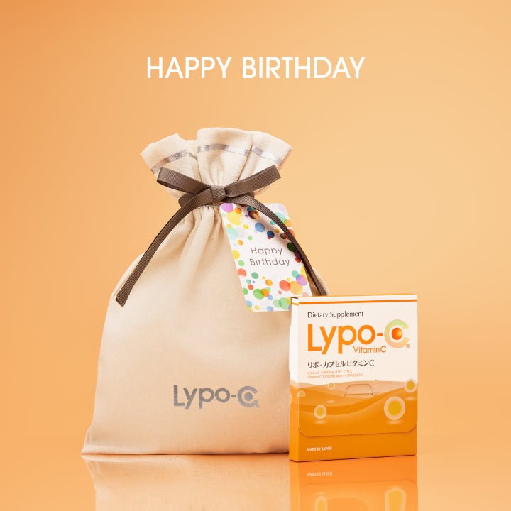 【ギフト】Lypo - C バースデーギフト 11包入（Vitamin CまたはVitamin C+D）+コットン巾着 - リポ・カプセル Lypo - C公式ショップ