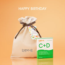 画像をギャラリービューアに読み込む, 【ギフト】Lypo - C バースデーギフト 11包入（Vitamin CまたはVitamin C+D）+コットン巾着 - リポ・カプセル Lypo - C公式ショップ
