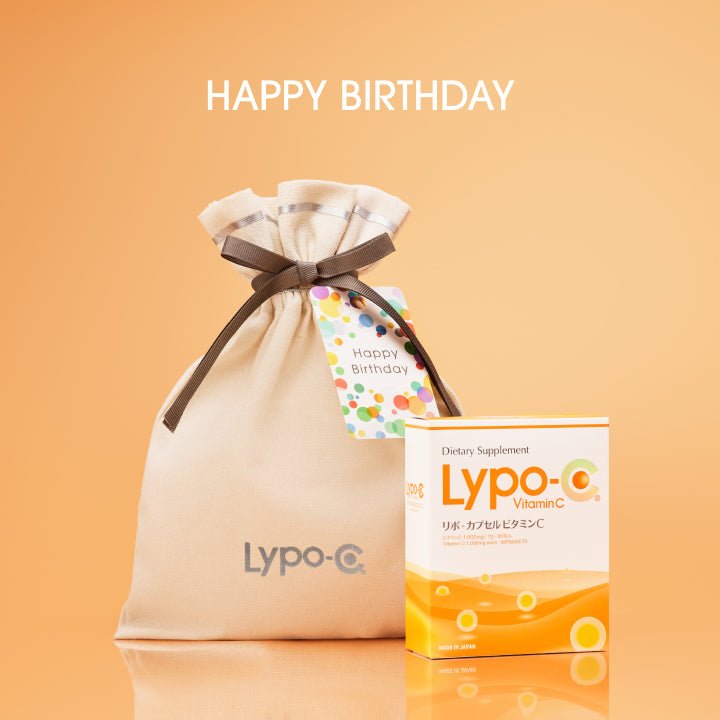 【ギフト】Lypo - C バースデーギフト 30包入 （Vitamin CまたはVitamin C+D）+コットン巾着 - リポ・カプセル Lypo - C公式ショップ