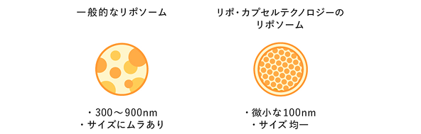 特許技術で均一な ナノサイズ（100nm）を実現