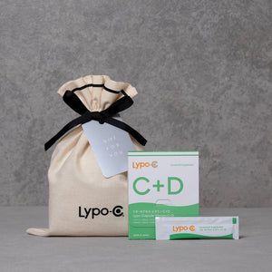 【選べるギフトカード付】Lypo-C Vitamin C+D(11包入)+コットン巾着 - リポ・カプセル Lypo-C公式ショップ